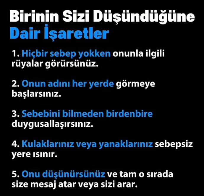 Birinin sizi düşündüğüne dair işaretler nelerdir?