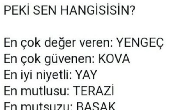 Peki sen hangisisin?