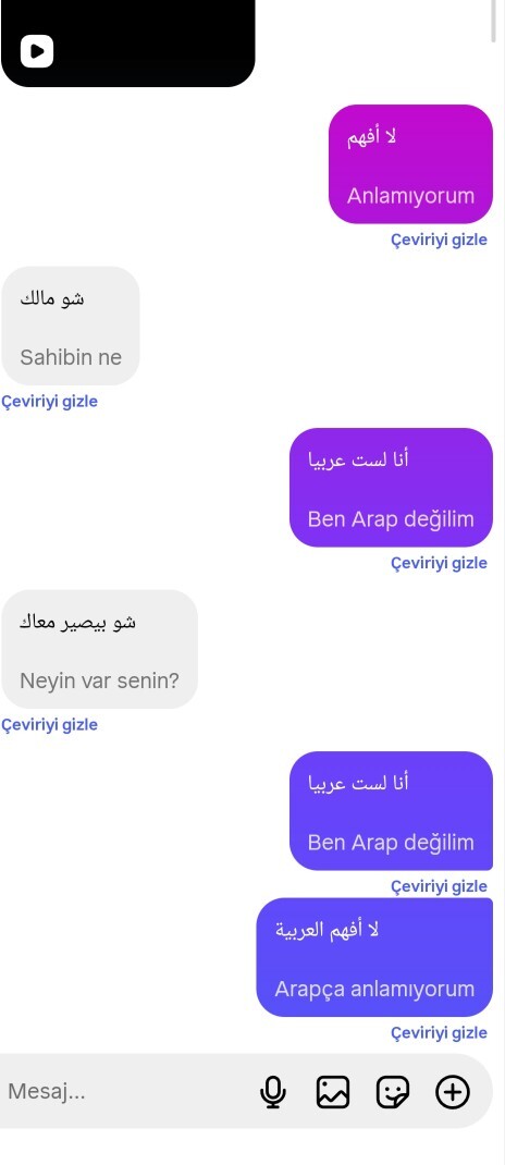 Arapça anlamamak?