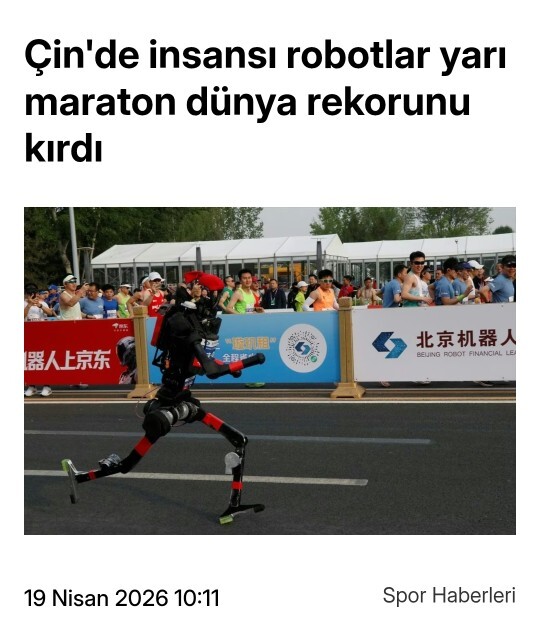 İnsanlarla aynı parkurda koşan robotların dünya rekoru kırması hakkında ne düşünüyorsunuz?