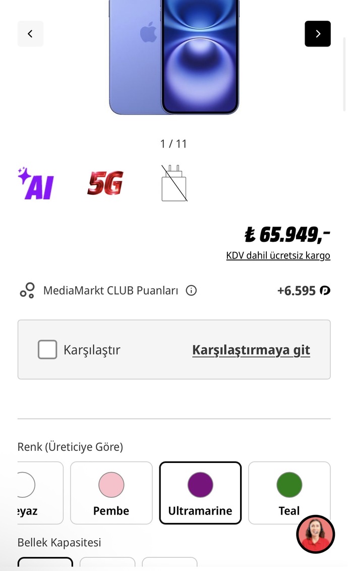 MediaMarkt renk seçememe sorunu nedir, renk üreticiye göre ne demek?