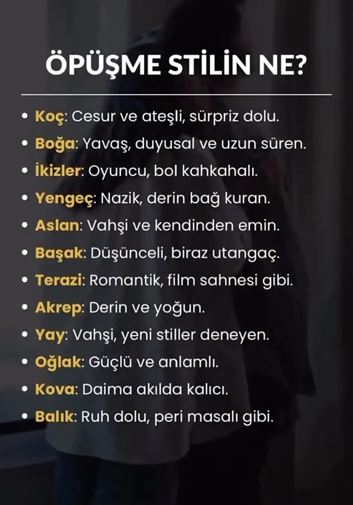 Burçlar Nasıl Öpüşür?