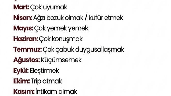 Doğum ayına göre hangi alışkanlığı sahipsin?