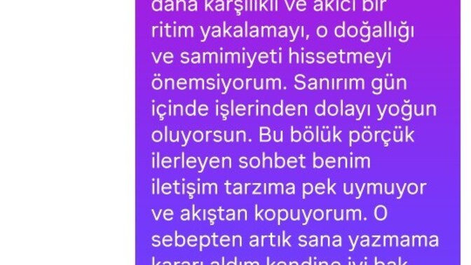 Bana geç cevap veren kıza böyle yazdım ve konuşmayı kestim?