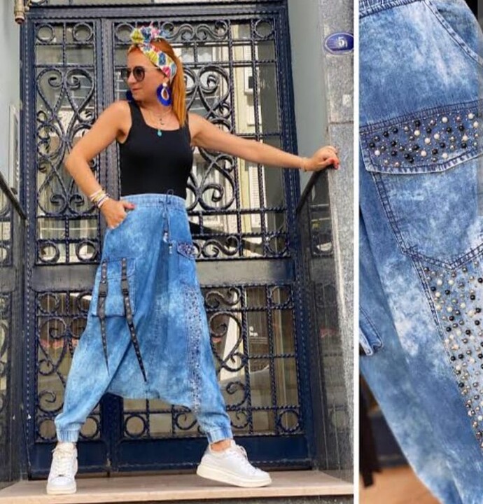 Şalvar görünümlü kot pantolon giysem köylü çiçek olur muyum?