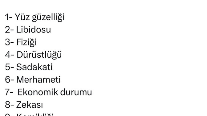 Karşı cinste sizin için en önemlisi hangisi ya da hangileri?