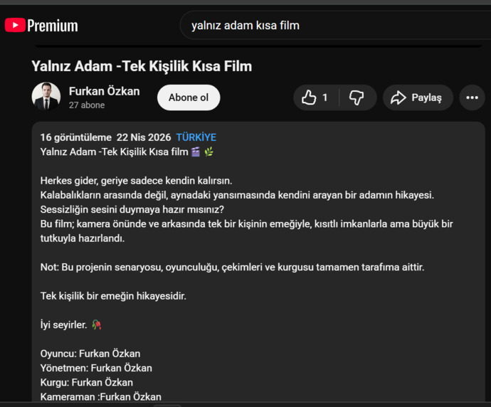 Kısa film çektim 1:08 süreli çok sert eleştiri aldım kötü mü? Sizce merak ediyorum yorumlar mısınız?