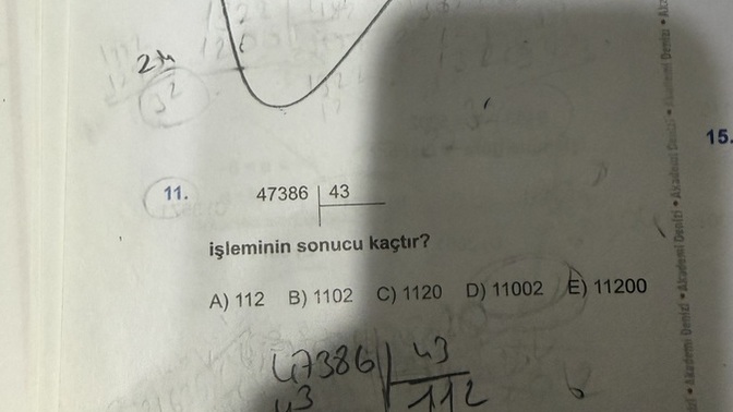 Bölme işlemini yapmadım yardım eder misiniz?