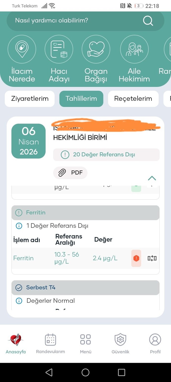 3 yıldır ferritin değerim düşük çıkıyor, bu durum ciddi bir sorun mu?