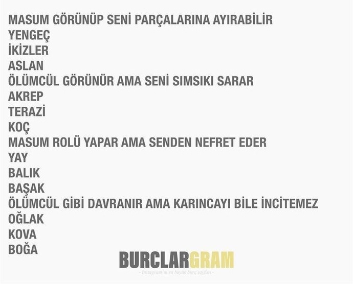 Burcun masum mu yoksa tehlikeli mi, bu tabloya göre sen hangi tarafsin?
