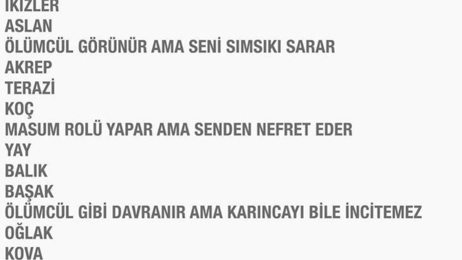 Burcun masum mu yoksa tehlikeli mi, bu tabloya göre sen hangi tarafsin?