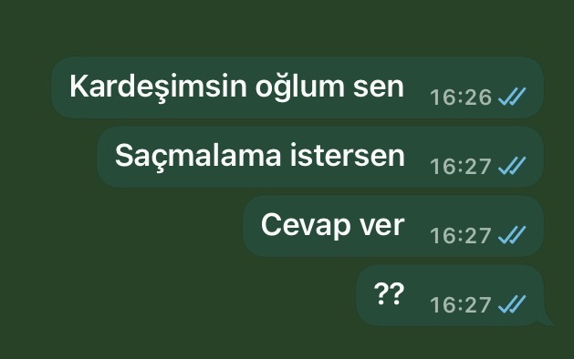 Normalde mesajlarıma anında dönerken yaptığı şey normal mi ya?