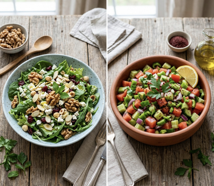 Kuruyemişli yeşil salata mı çoban salata mı?