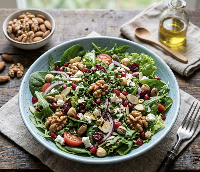 Kuruyemişli yeşil salata mı çoban salata mı?
