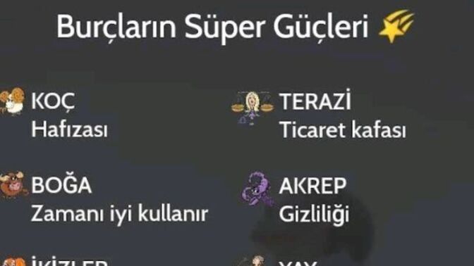 Burçların süper güçleri neymiş?