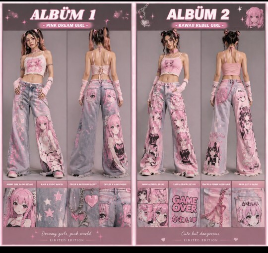 Kendime Anime girl görünümlü kot pantolon tasarladım, nasıl gözüküyor?
