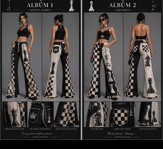Gotik ruhum şah mat oluyor! Satranç desenli kot pantolon olur mu? Giymeye cesaretin var mı?