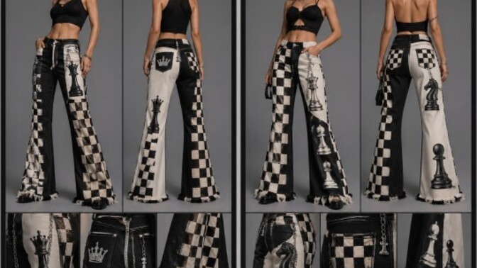 Gotik ruhum şah mat oluyor! Satranç desenli kot pantolon olur mu? Giymeye cesaretin var mı?