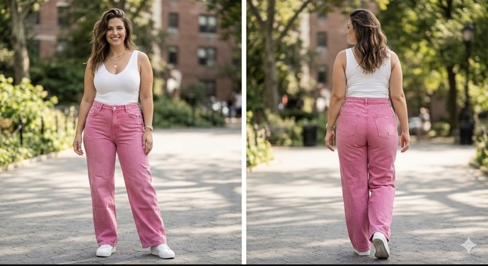 Pembe kot pantolon giyer misin?
