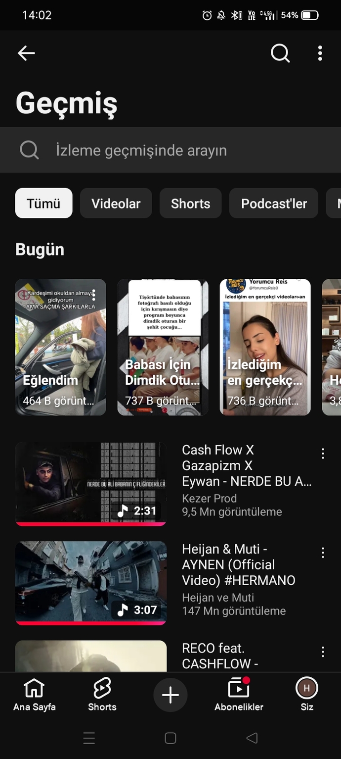 İPhone YouTube geçmişi ile alakalı?