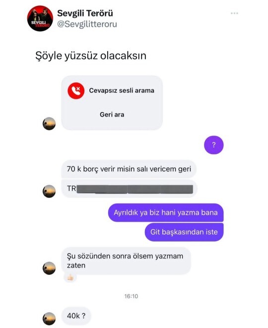 Eski sevgilinizden borç para ister misiniz?