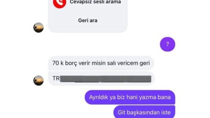 Eski sevgilinizden borç para ister misiniz?