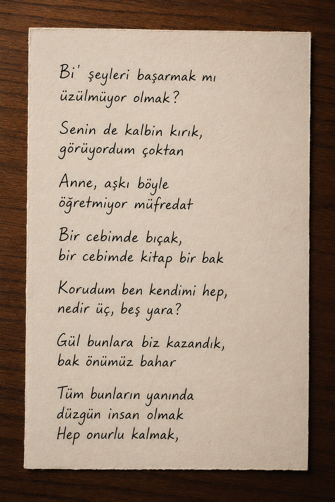 Bir şarkı sözü olsaydınız bu şarkı sözü/sözleri ne olurdu? ?