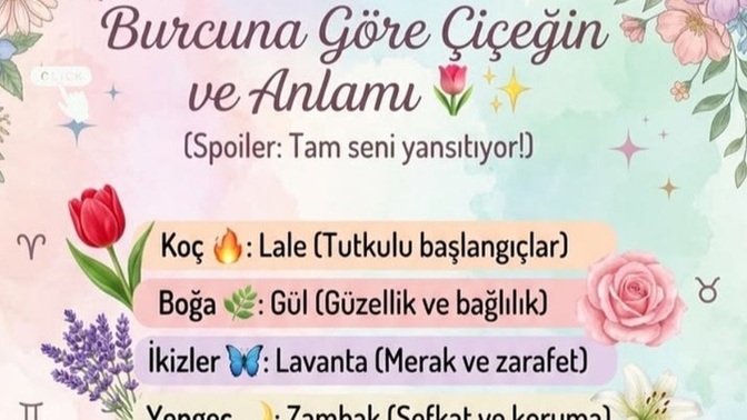 Burcuna göre hangi çiçeksin 🌺 ve anlamı neymiş?