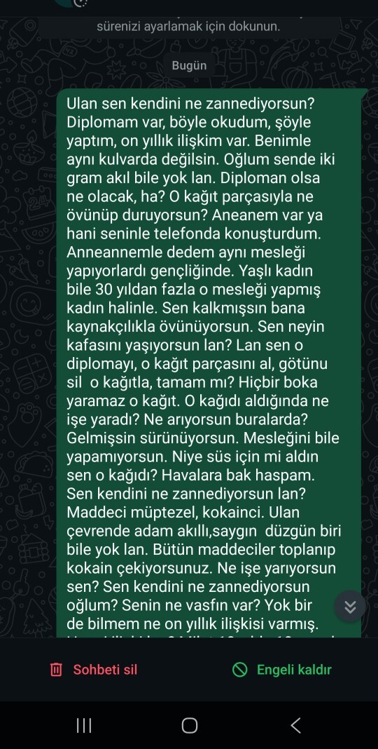 Beni cileden cıkardı artık?