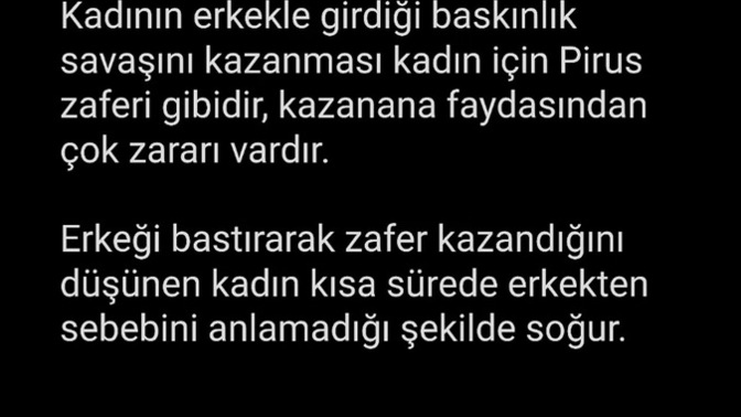 Kadın erkek ilişkisi ve baskın olma isteği?
