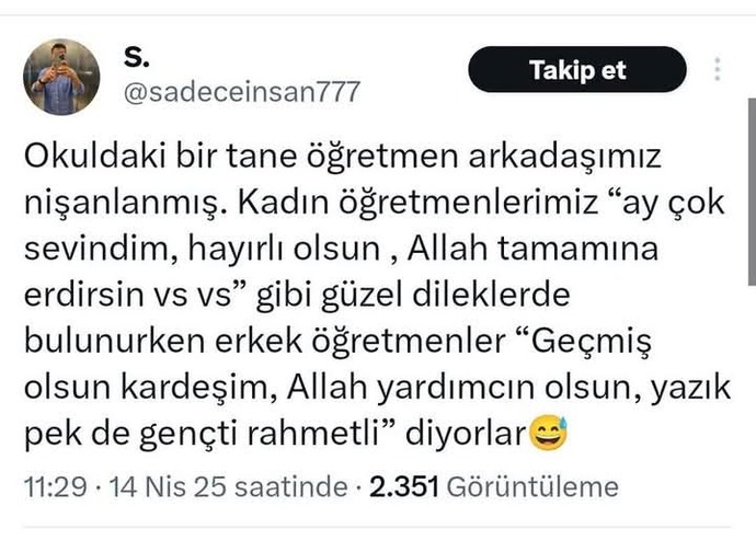 Evlenen erkeklere neden erkek arkadaşları espriyle geçmiş olsun der?