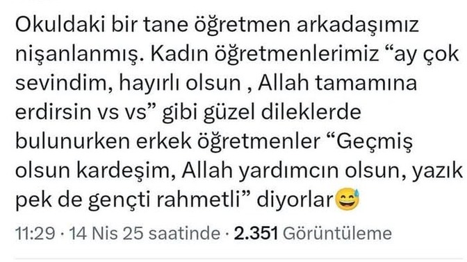 Evlenen erkeklere neden erkek arkadaşları espriyle geçmiş olsun der?