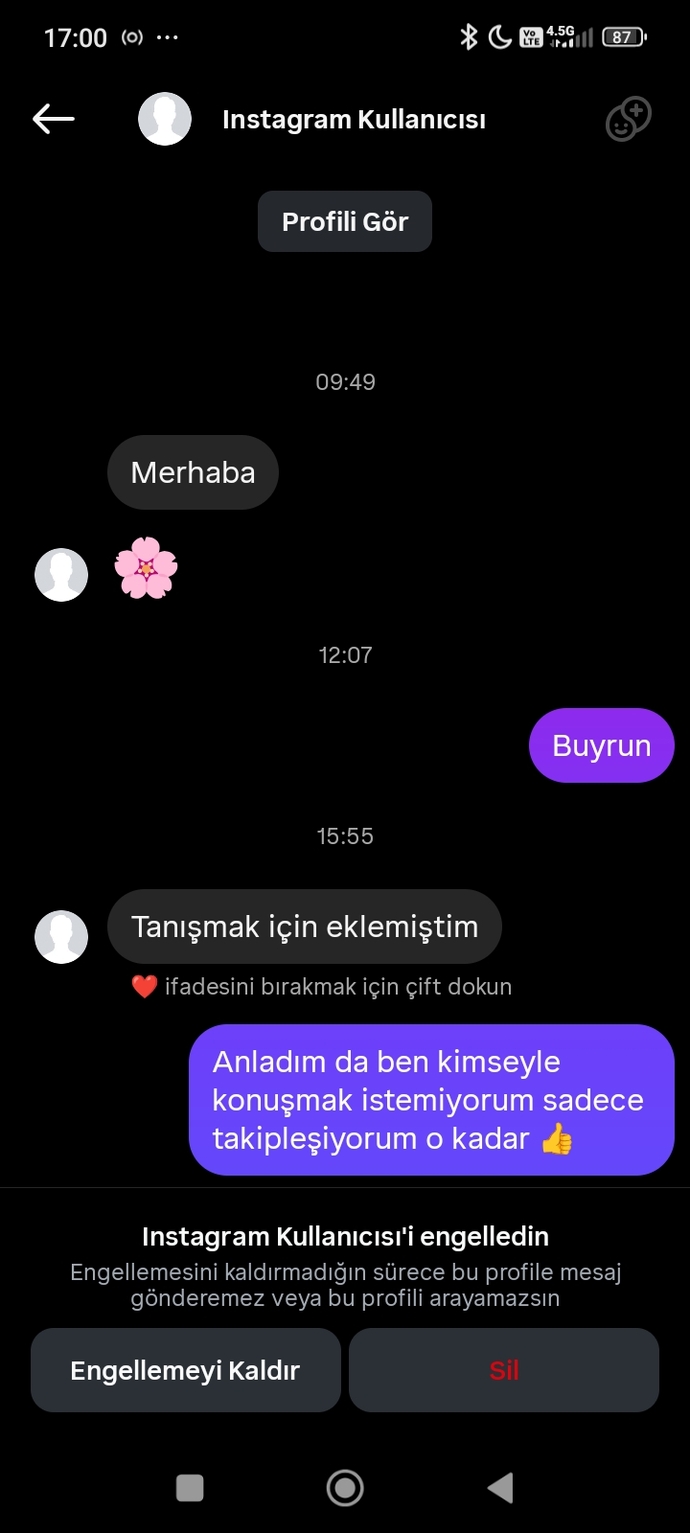 Bana yazan herkesi reddediyorum iyi mi yapıyorum?