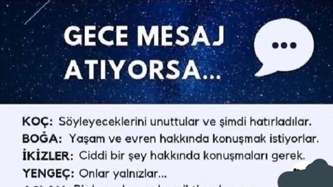 Burçlar gece neden mesaj atar 😄?