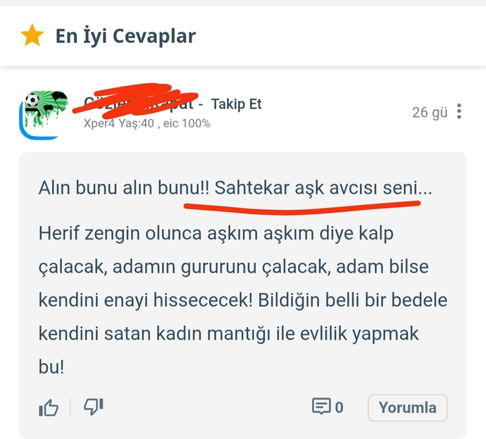 Şu sitenin kendi kendine süper cevap, en iyi cevap seçme özelliğini kim çıkardı? hemen çıksın ortayaaaa?