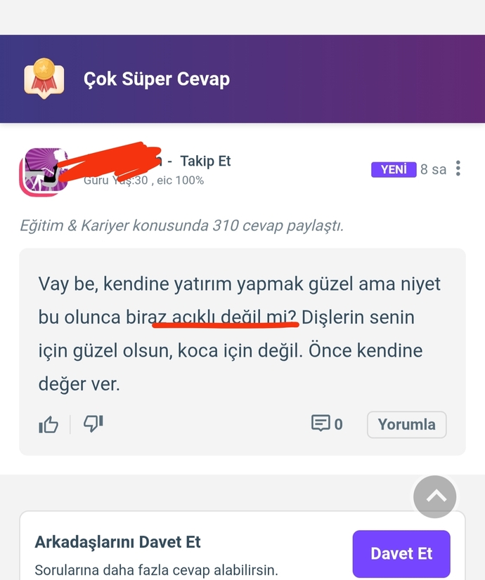 Şu sitenin kendi kendine süper cevap, en iyi cevap seçme özelliğini kim çıkardı? hemen çıksın ortayaaaa?