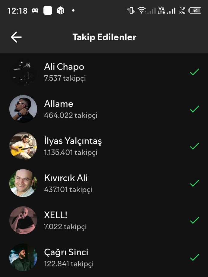 Spotify'da takip ettiğiniz sanatçılar ve asla geçmeyen favori şarkınız hangisi?