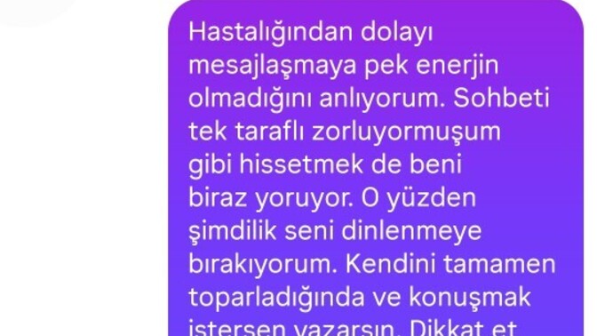 Kız benimle konuşmak istemiyor sanırım ekran görüntüsü eklendi?