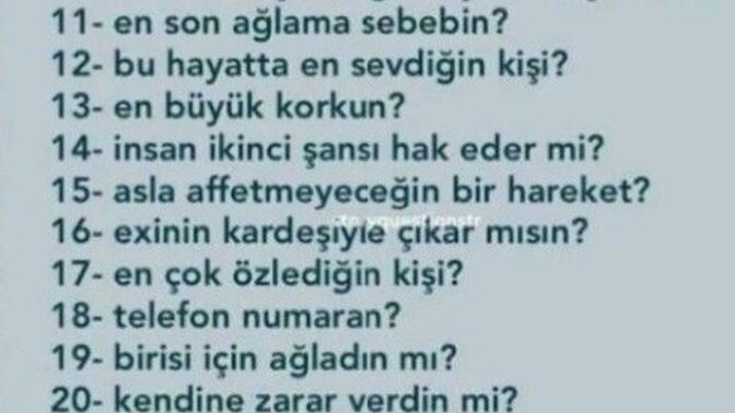 Bana bir soru soracak olsaydın hangisini sorardın?