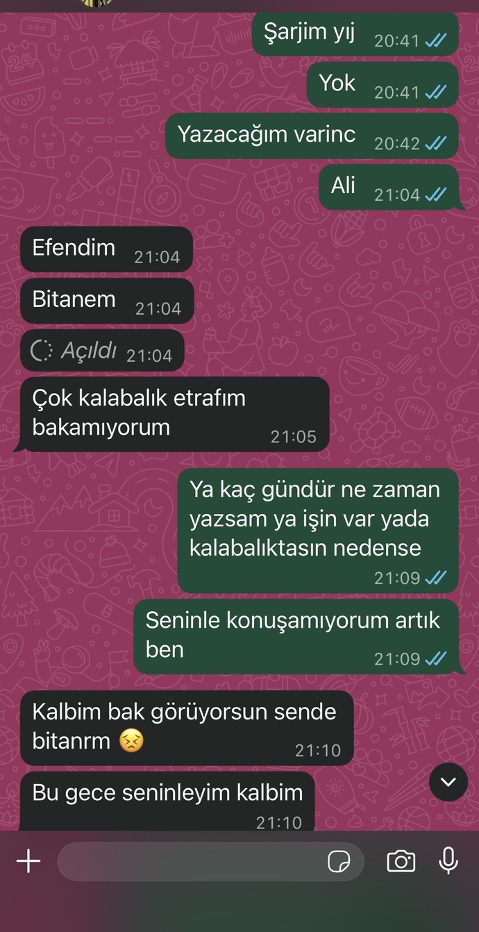 Benimle konuşmak istemiyor mu ben mi zorlamışım?