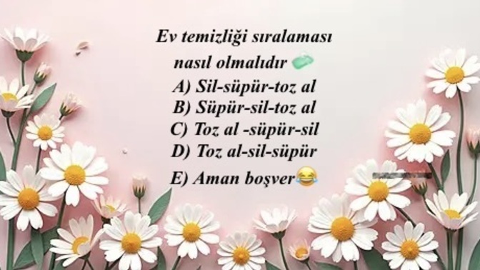 EV TEMİZLİK SIRASI NASIL OLMALI 🧼?
