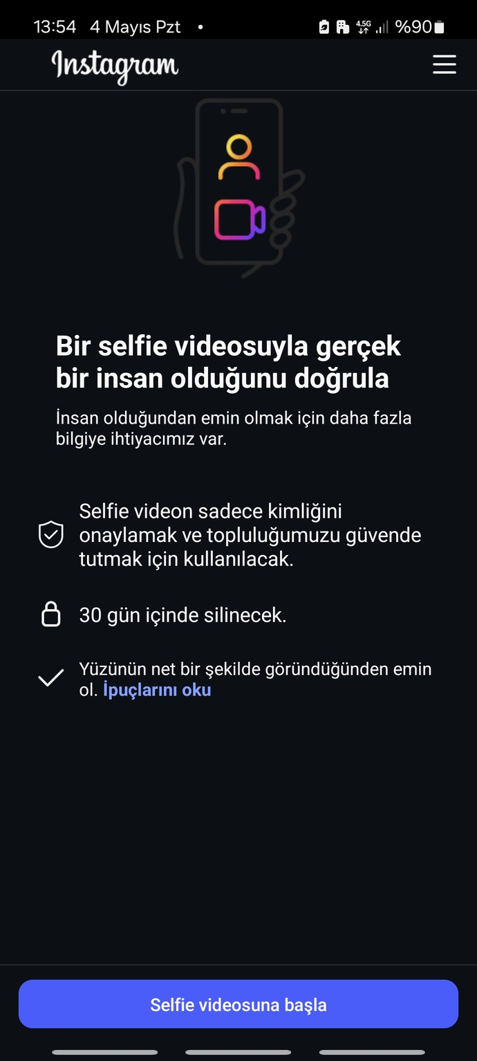 Instagram sürekli selfie doğrulaması istiyor, neden oluyor ve nasıl çözebilirim?