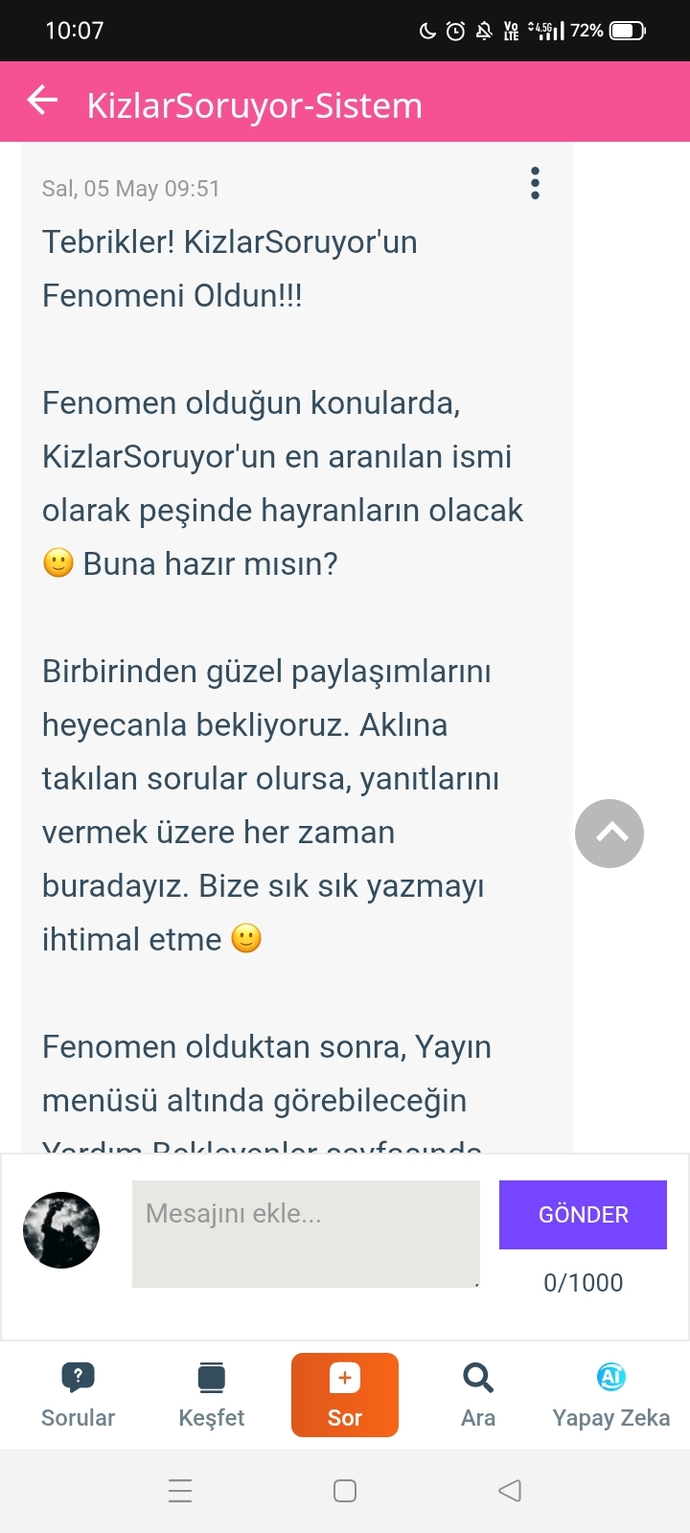 Eğitim ve kariyer konularında fenomen olmuş bulunmaktayım alırım bı hayırlı olsun?