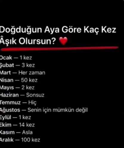 Hangi ay doğdun çabuk söyle?