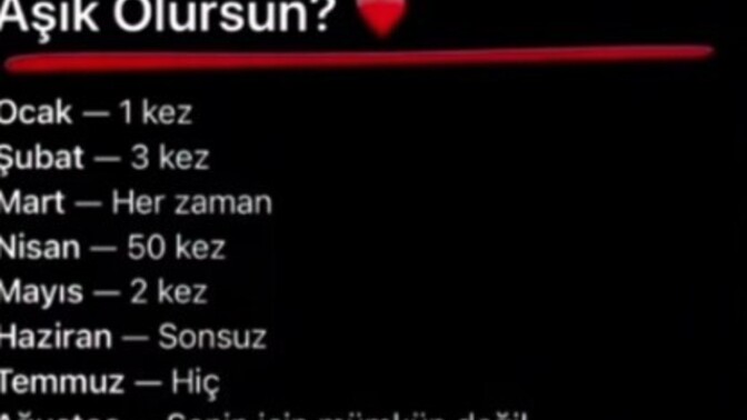 Hangi ay doğdun çabuk söyle?