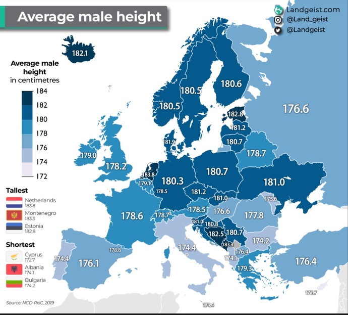 Avrupa erkek boy ortalamasi hakkinda ne dusunuyorsunuz?