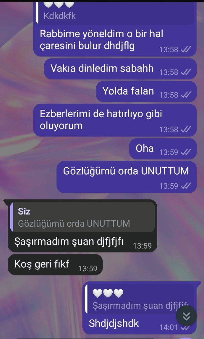 Hatırlıyorum dememin üstüne yani bir de olmadı bu shshdjfkf