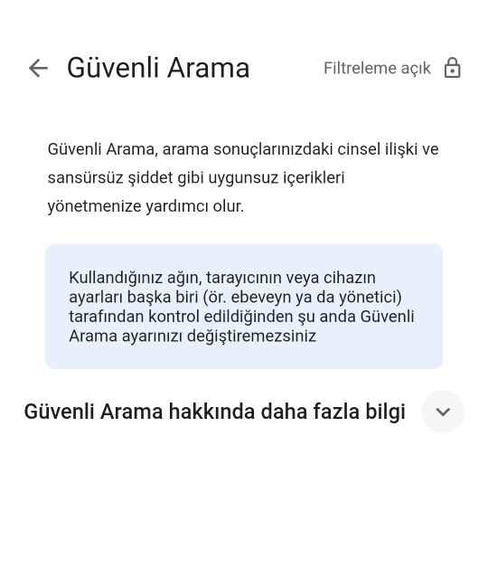Filtreleme nerden kapanıyor?