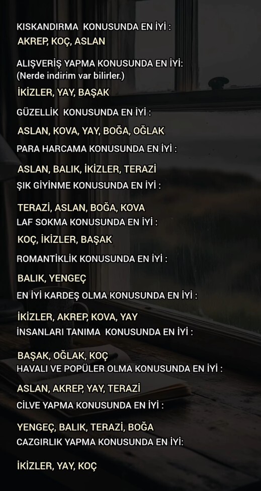 En iyi olduğun şey neymiş?