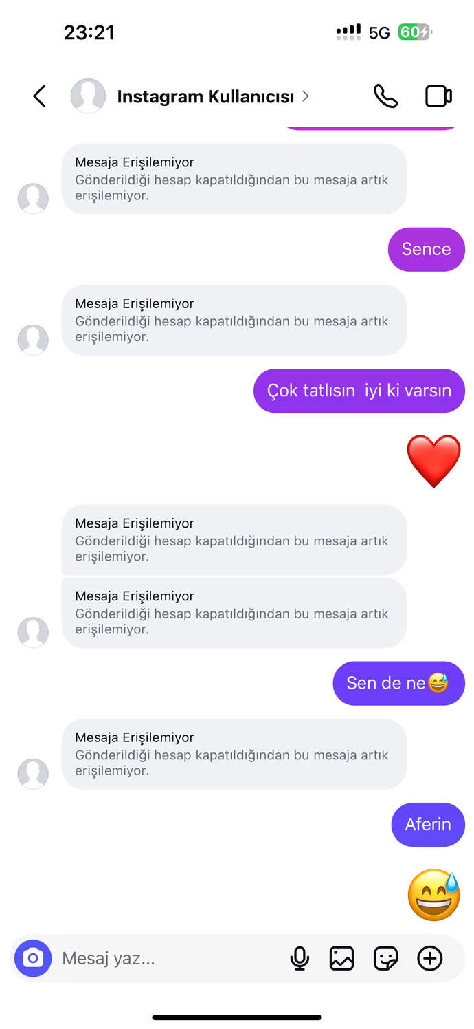 Biriyle konuşurken Instagram hesabı bir anda böyle gözüktü, sizce neden oldu?